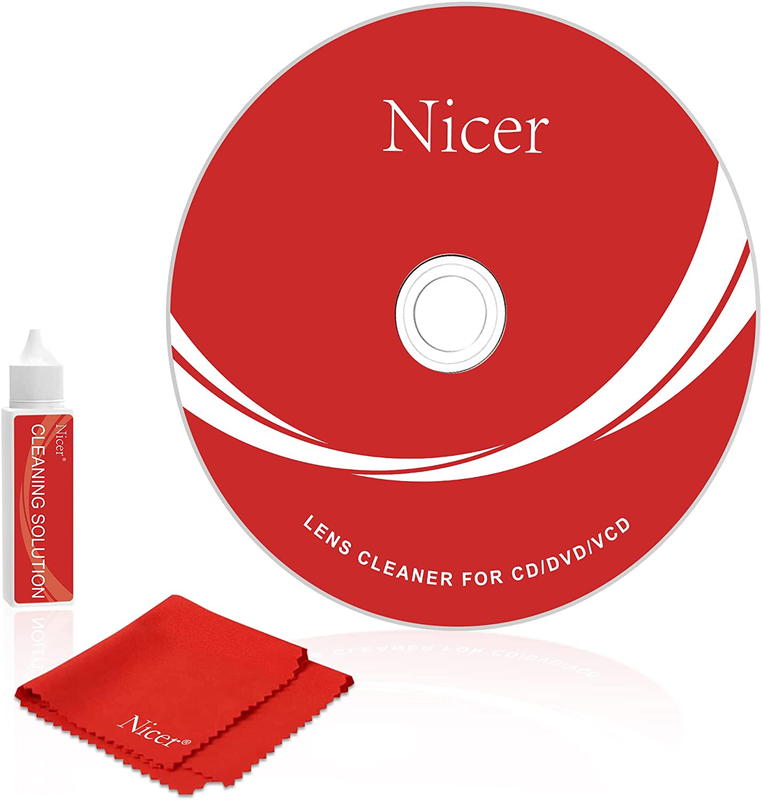 CD/VCD/DVD Player Cleaner Kit, Laser Lens Cleaning Disc with Double Brush Cleani