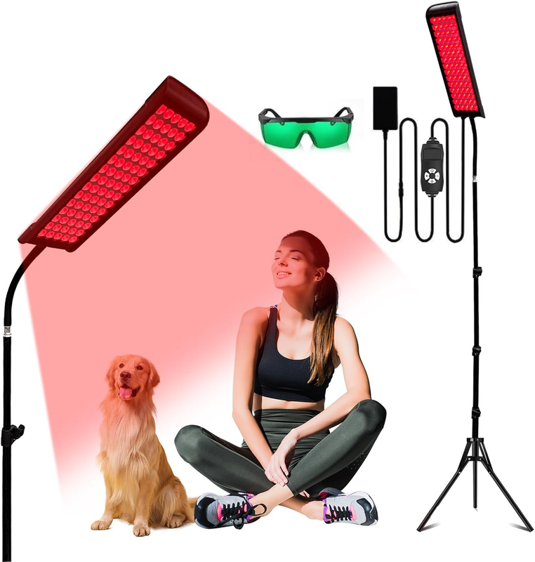 Red Light Therapy for Body and Face,  Red Infrared Light Therapy Lamp with Stand
