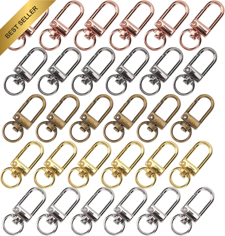 30Pcs Metal Lobster Claw Clasps Swivel Lanyards Trigger Snap Hooks Strap for Jew