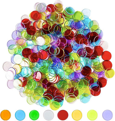 Plastic Bingo Chips 3/4 Inch Transparent Counters, Game Tokens, Counters for Kid