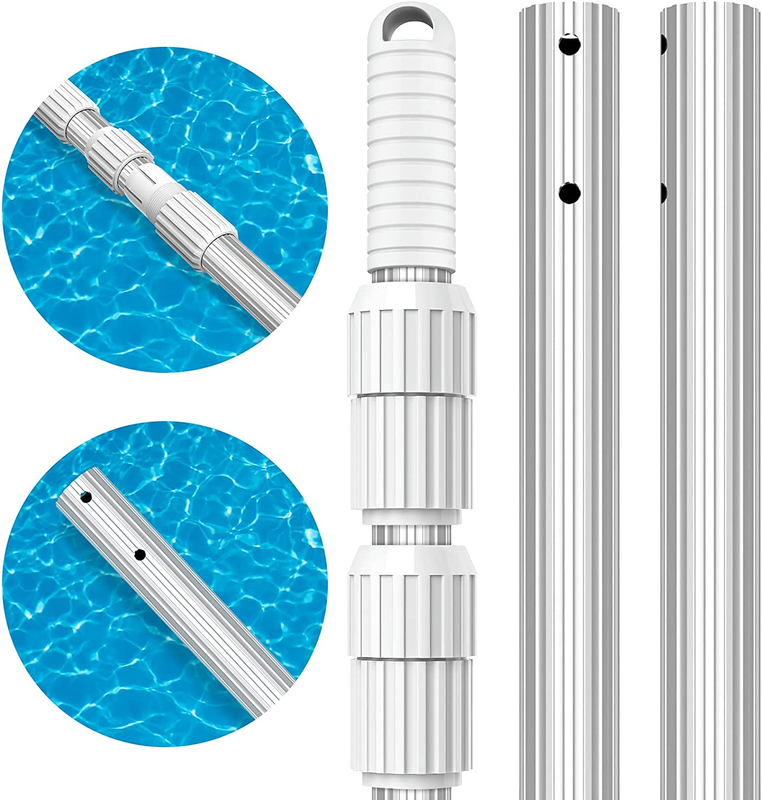 Thickened Telescopic 16.5 Feet Pool Pole Upgraded Heavy Duty Aluminum Swimming P