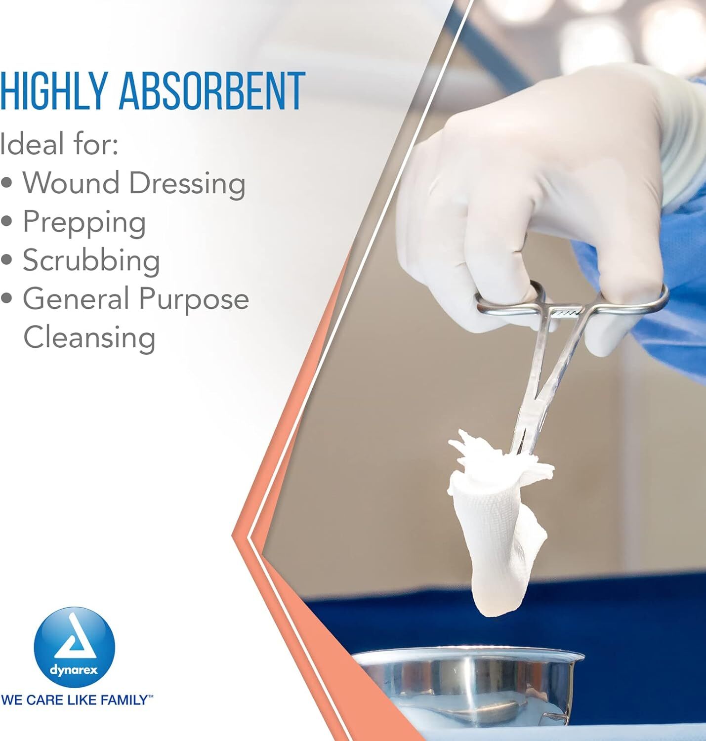 Dynarex Non Woven Gauze Sponges  4 x 4 - Non-Sterile- 4-ply - 200 Sponges-#3254