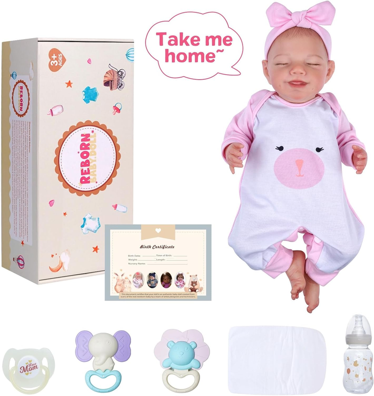 Lifelike Reborn Baby Dolls - 20-Inch Sweet Smile Real Life Realistic-Newborn Ful