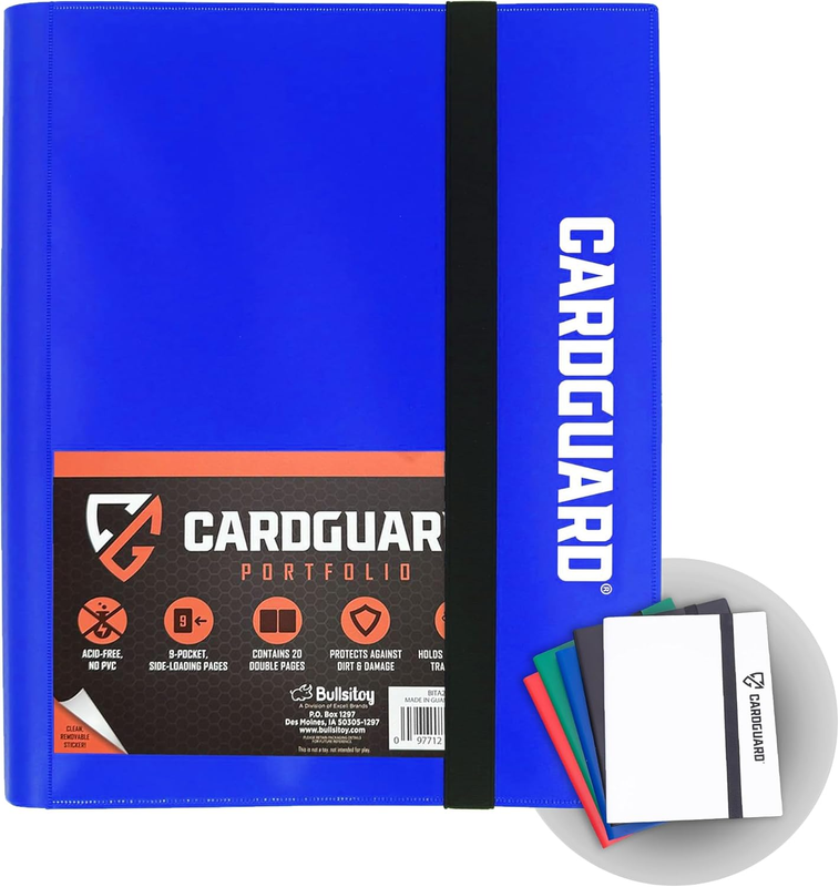 Trading Card Pro-Folio, 9-Pocket Side-Loading Pages, Holds 360 Cards, Blue