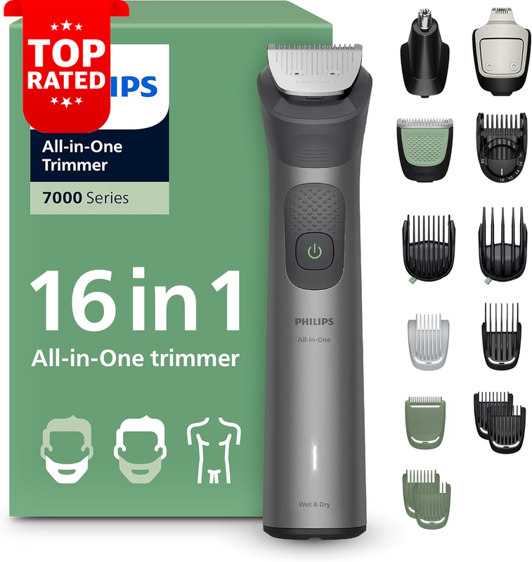 Philips Multigroom 7000 All-In-One Trimmer Shaver Clipper 16-Piece Metal Blades