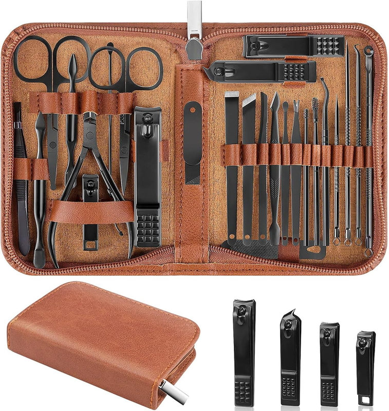 Nail Clippers Set, 26 Piece Manicure Set & Pedicure Kit, Stainless Steel Fingern