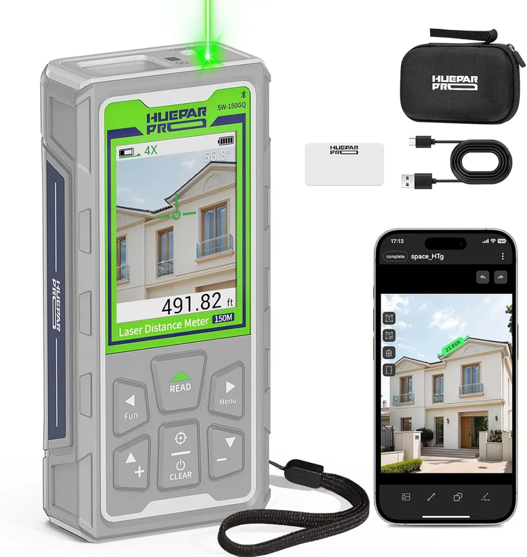Pro SW-150GQ Laser Measuring Tool 495Ft Outdoor Laser Measure tool with Camera &