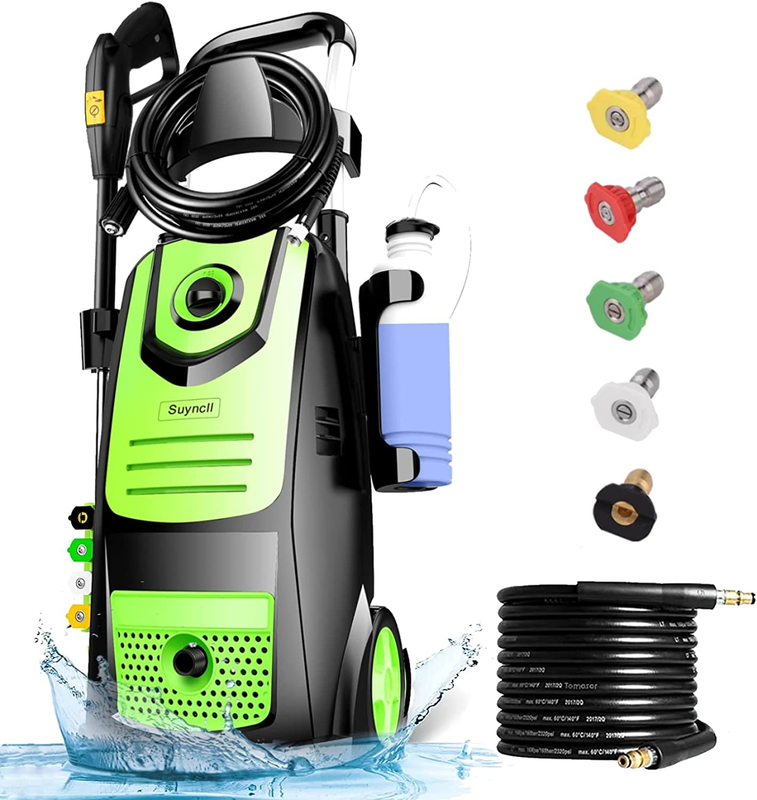 Pressure Washer 1.8GPM Electric Power Washer 1800W 5 Nozzles Hose Soap Bottle