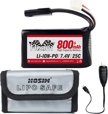 New Version Rechargeable 7.4V 800Mah 25C 2S Lipo Battery Pack 7.4V JST Plug,1Pcs