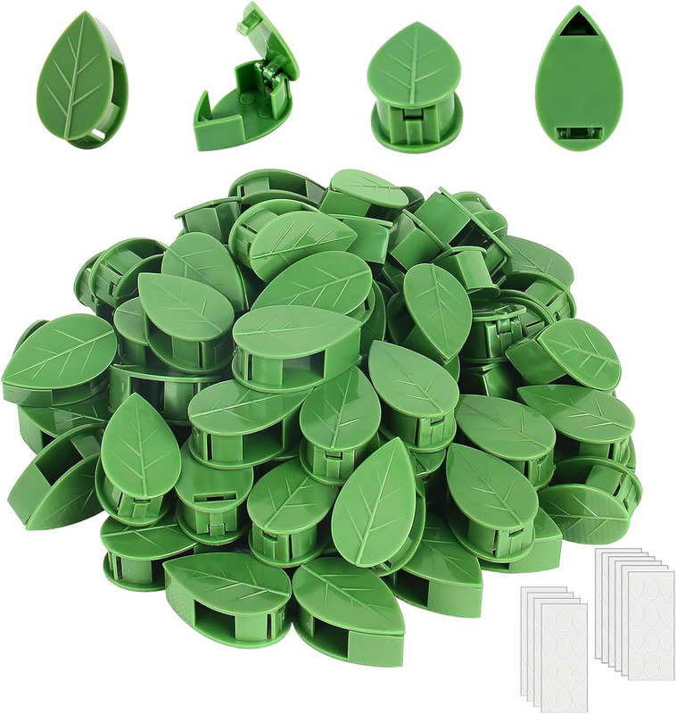 Plant Wall Clips, 100 Pcs Plant Climbing Wall Fixture Clips with 120 Pcs Acrylic