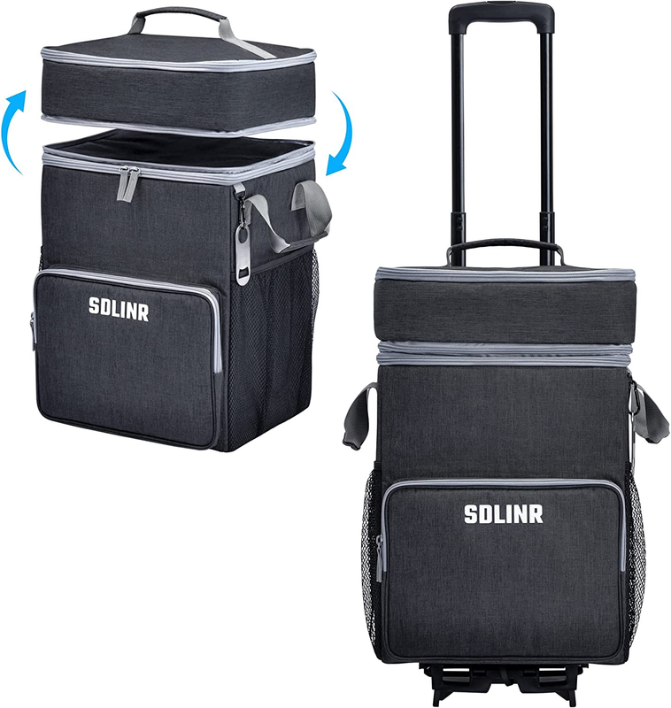 , Leakproof Insulated Soft Cooler Bag With Wheels And