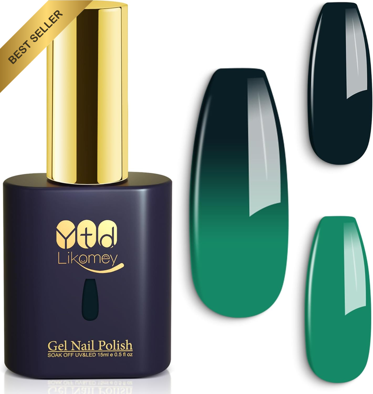 Color Changing Gel Nail Polish 15ml Green Mood Thermal UV Soak Off