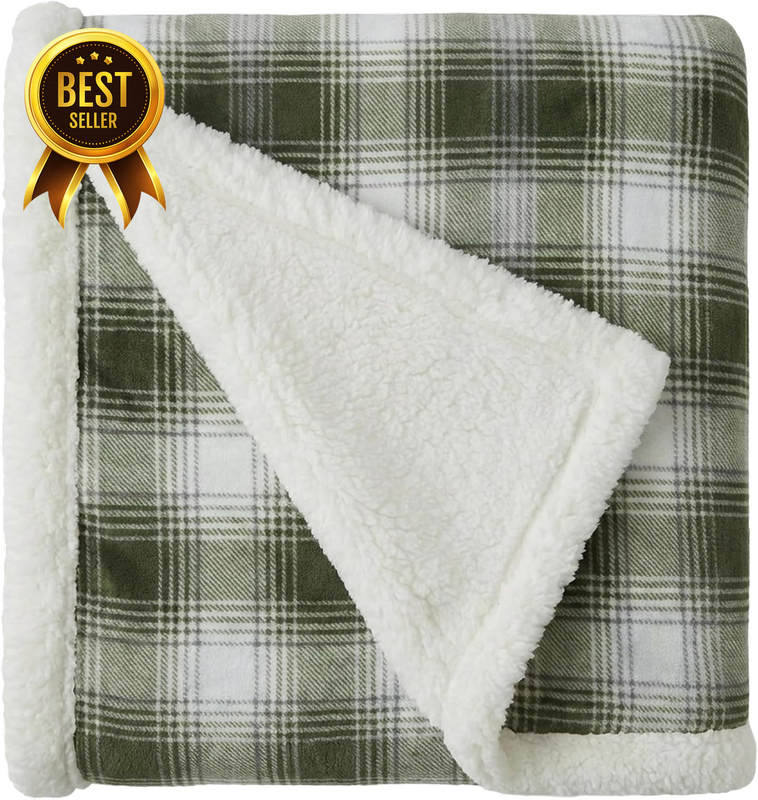 50x70-Inch Eddie Bauer Sherpa Bed and Couch Throw Blanket