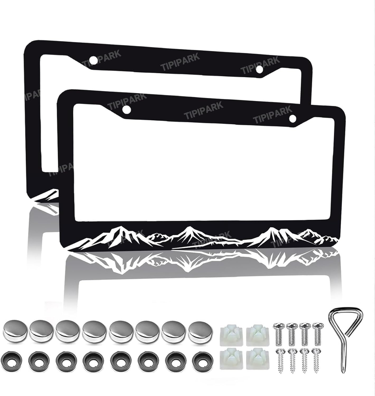 Marco para matrícula de montaña (2 unidades, acero inoxidable universal)