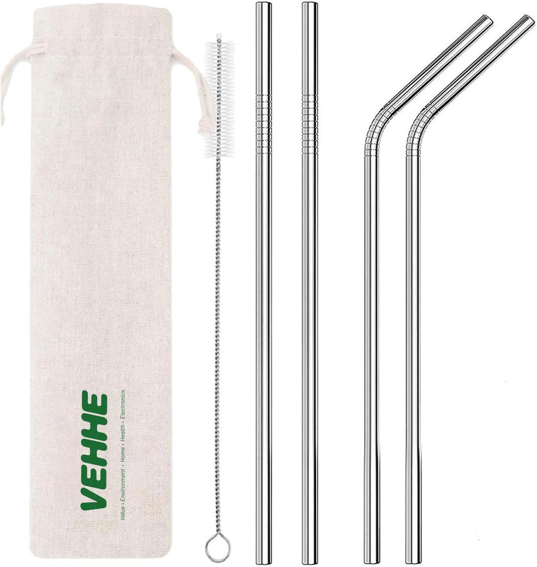 Metal Straws Stainless Steel Straws Drinking Straws Reusable - 10.5 inches Ultra