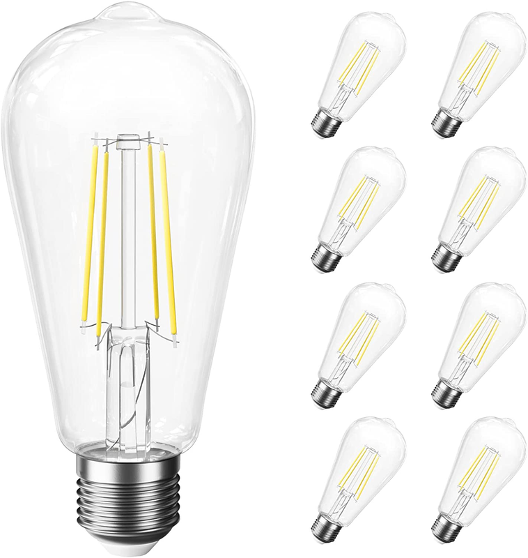 60 Watt, E26 Base, 4000k Bright White Edison Light Bulbs, St