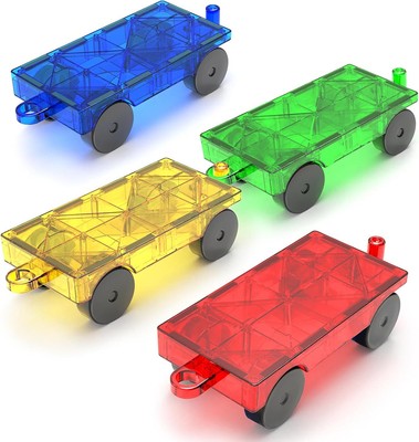 Magnetic Tiles Cars Construction Set: Magnet Bricks Truck Kit Toy for Kids... 