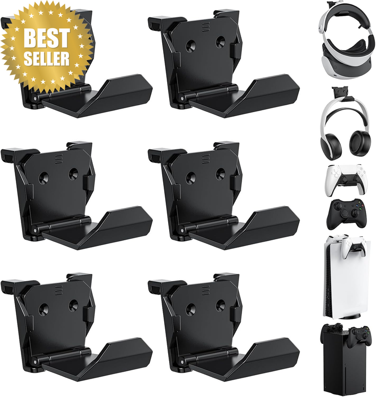 6 Pack Controller Wall Mount, Universal Game Controller Holder for PS5, Xbox, Sw