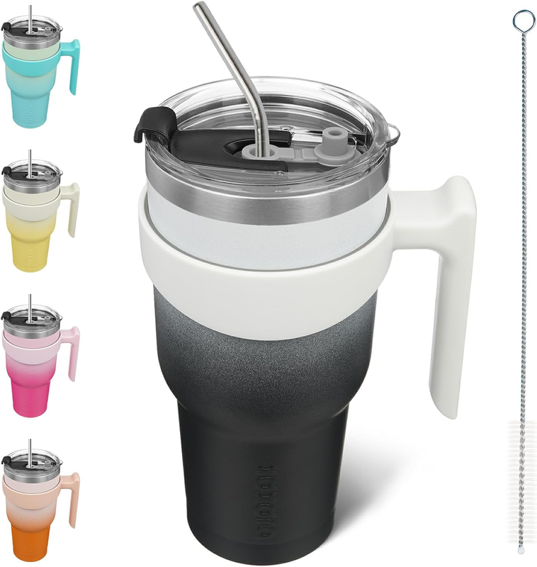 Tumbler with Handle and Straw 40 Oz Insulated Tumblers with Lid Stainless Steel