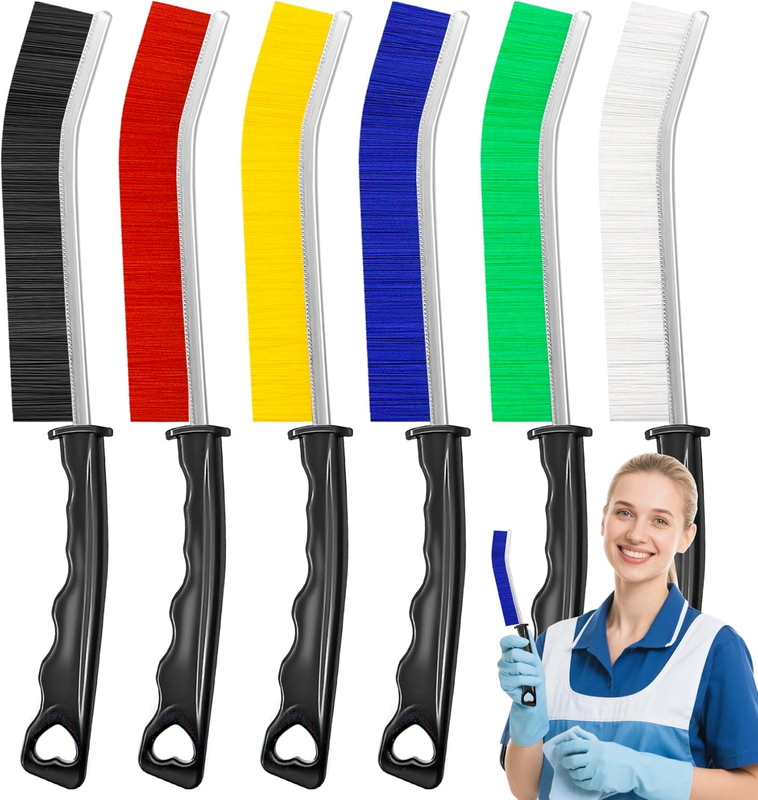6Pcs Crevice Cleaning Brushes for Household Use, Grout Cleaner Brush, Hard Brist