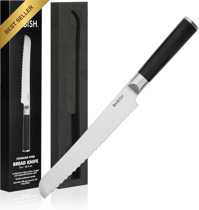 High-Carbon 1.4116 German Steel Cutlery, 8 Inch Bread Kitchen Knife