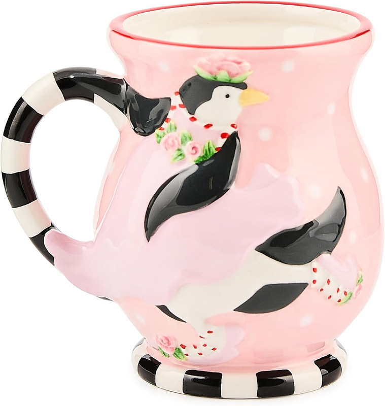 MacKenzie Childs Patience Brewster Millicent Penguin Ceramic Mug
