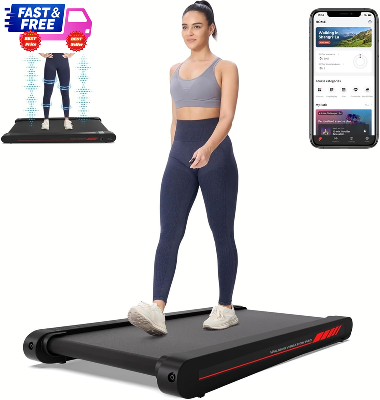 3-in-1 Under Desk Walking Treadmill Pad w/ App 400W Low Noise Remote Control