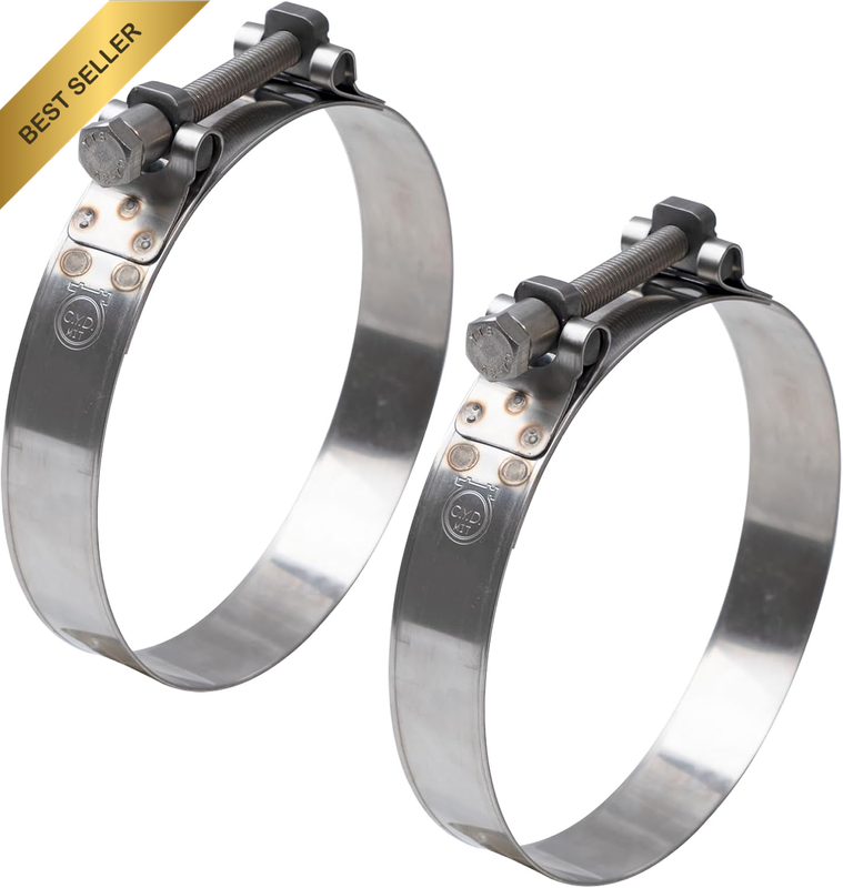 TT Heavy Duty Hose Clamps, 304 Stainless Steel T-Bolt Clamp, Adjustable Range 12