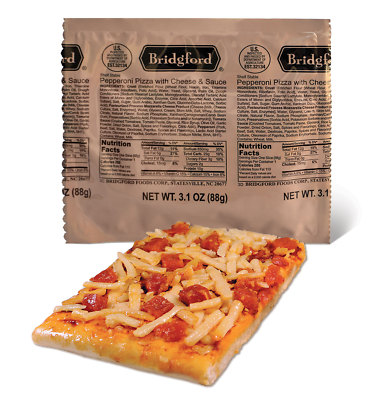 (1) Pouch - Bridgford ''Ready to Eat'' MRE Pepperoni Pizza with Cheese & Sauce