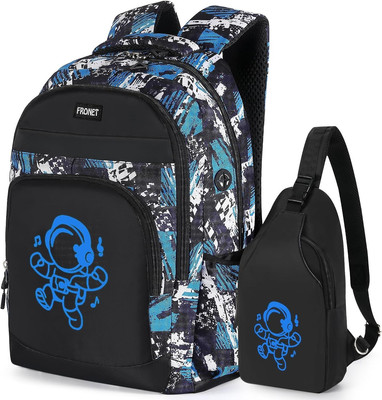 FRONET Backpack for Girls Boys, 15.6'' Laptop Travel Men Blue-black 