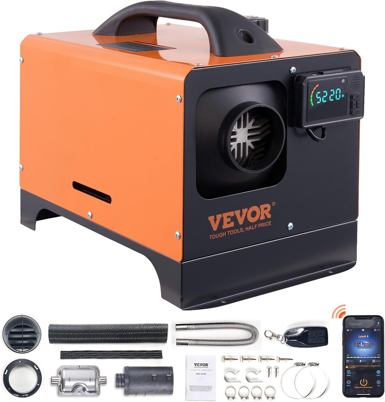 8 KW Diesel Air Heater, Bluetooth App Control All-on-one Diesel Heater with Auto