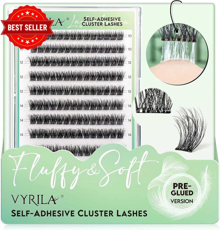 Self-Adhesive 140 Pcslash Cluster, Pre-Glued Clusters, Pop-On Faux Eyelashes, 3D