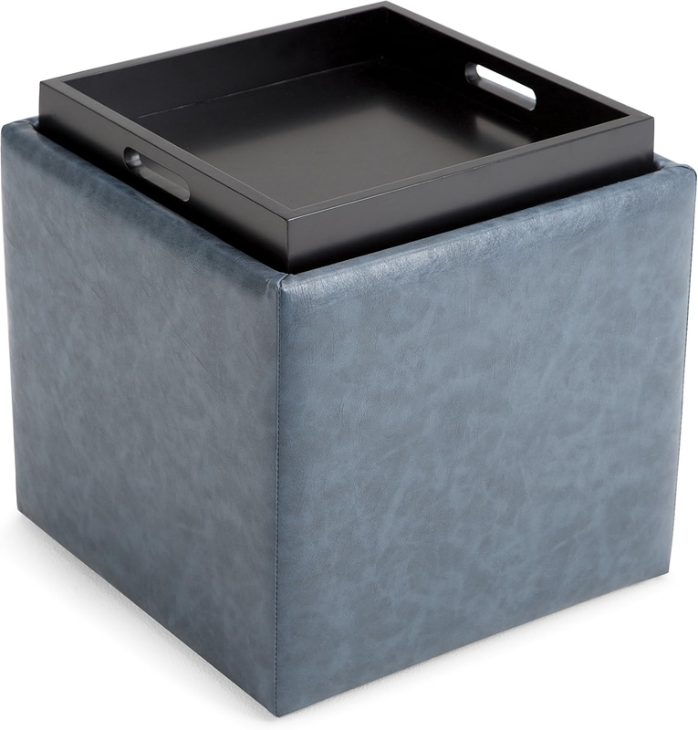 Rockwood Cube Storage Ottoman with Tray - 17