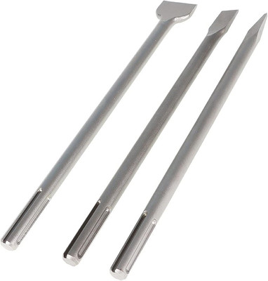 3Pcs 16-Inch Chisel Set, Heavy Duty Rotary Hammer Chisel Bit Set, Including Flat