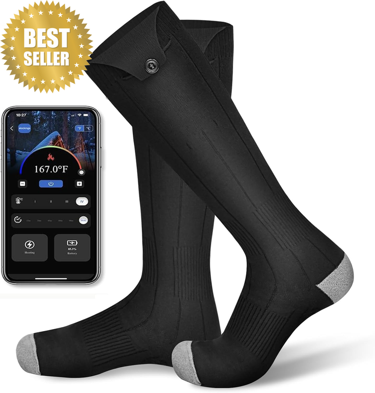 Heated Socks, 6800Mah Electric Socks for Men Women, Winter Socks with APP Contro