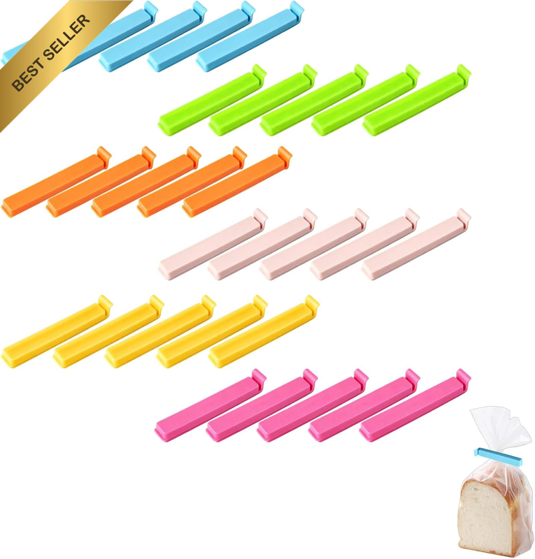 Bag Clips for Food Storage, 30‑Pack Plastic Chip Clips in 3 Sizes, Multi‑Purpose