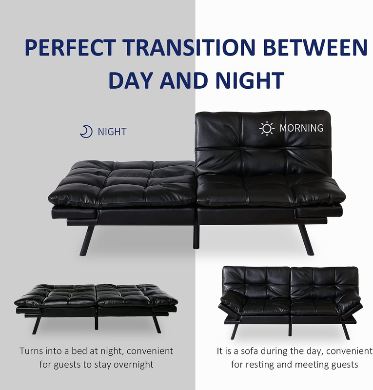 Futon Couch Bed with Mattress and Frame Included,Comfortable Loveseat Sleeper So