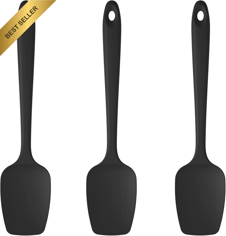 3Pcs Food Grade Wide Silicone Spatula Set Large High Heat Resistant Bowl Scraper