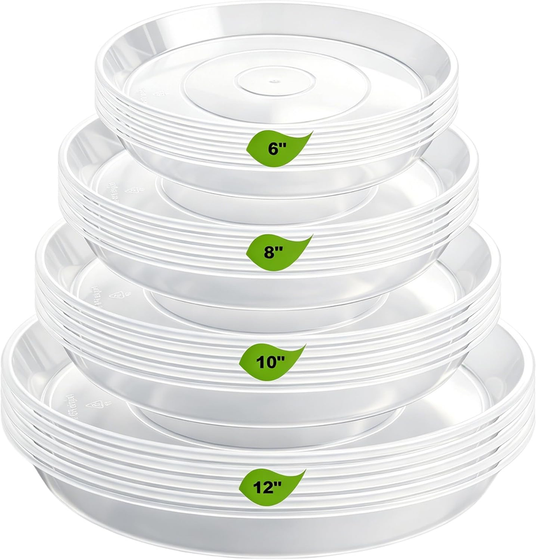 Plant Saucer Tray 6 8 10 12 Inch for Indoor Outdoor Planter Pots Flower Clear