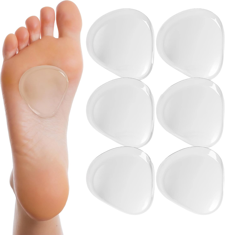Gel Ball of Foot Cushions - Reusable Clear Gel Metatarsal Pads - 1/8