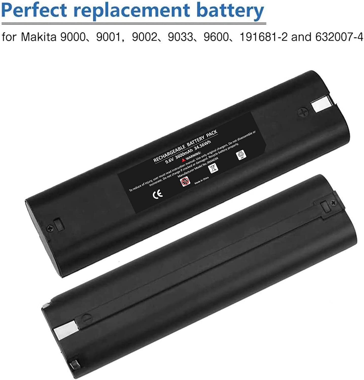 2 Packs for MAKITA 9.6 VOLT 3.6Ah Battery 9000 9001 632007-4 191681-2 9033 9102