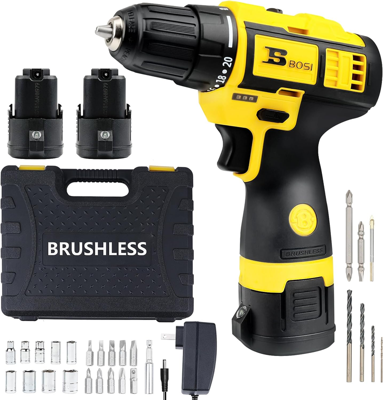 Set 16.8v Power Drill Driver Kit With 2 2000mah Batter