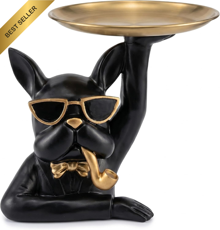 Resin Bulldog Tray, Multi-Functional Storage, Black