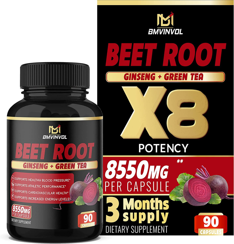 Beet Root Extract Capsules 8550Mg - Green Tea, Red Spinach, 