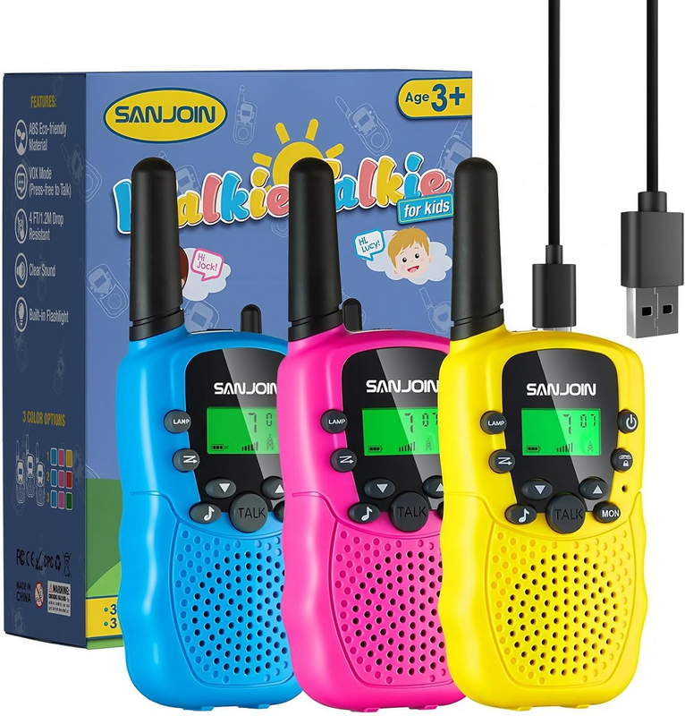 Walkie Talkies for Kids Rechargeable, 2000 Mah Last 3-4 Days 2 Way Radios Toys f
