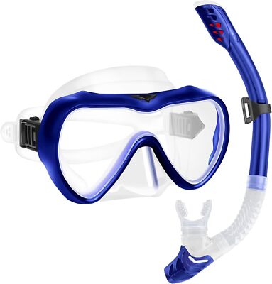 Adult Tempered Glass Diving Set Scuba Anti-Fog Goggles and Snorkeling Mask Tube