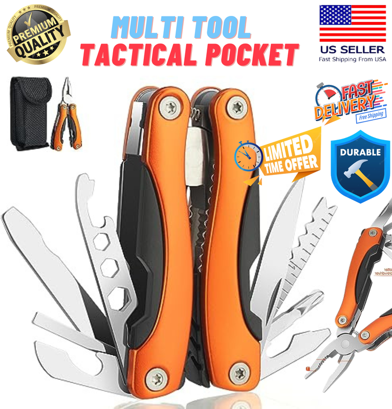 Multi Tool Knife Tactical Pocket Stainless Steel Pliers Survival Camping Combat