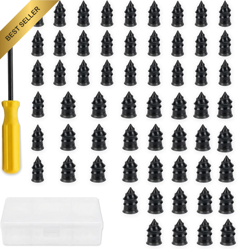 60PC Tyre & Tire Repair Kit – Tyre Puncture Repair Rubber Nail Studs & Screw Plu