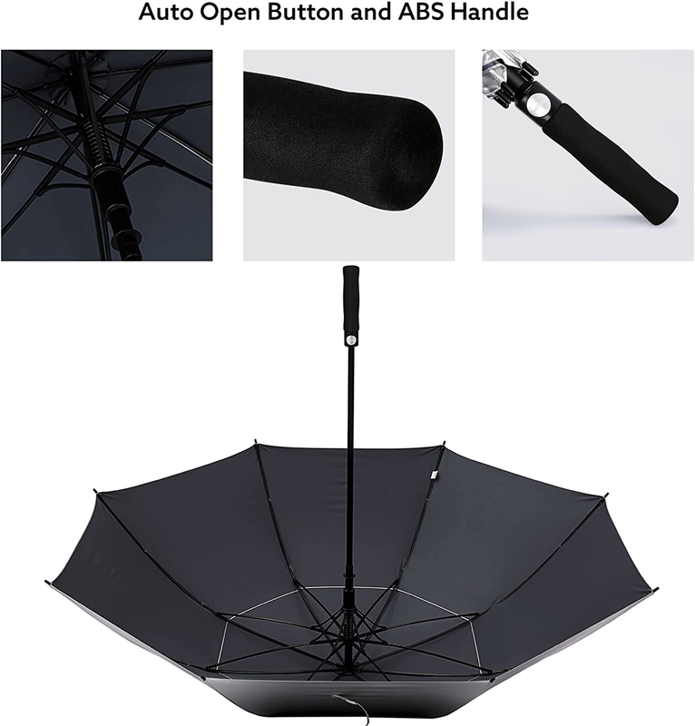 54/62/68 Inch UV Protection Golf Umbrella Auto Open Vented Double Canopy Oversiz