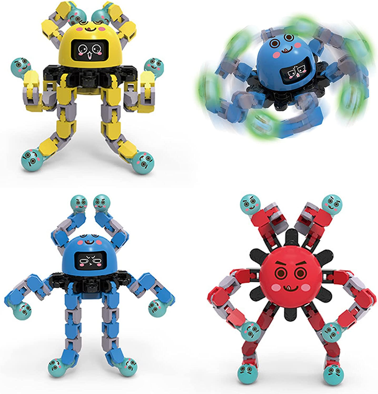 Transformable Fidget Spinner Toys, 3 Pack Fun Cartoon Face Swap Fingertip Spinne
